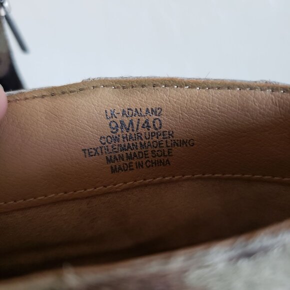 Lucky Brand Adalan Calfhair Bootie Camo Green Women's 9 Pointed Toe Ankle Boots - Picture 11 of 12